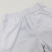 White Cotton School Sports Shorts - Boys/Girls 6-7 Years