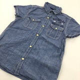 'Big Break' Blue Denim Effect Cotton Shirt - Boys 7-8 Years