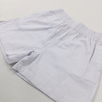 White Cotton School Sports Shorts - Boys/Girls 6-7 Years