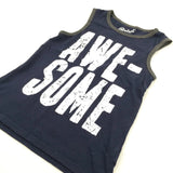 'Awesome' Navy & Grey Vest Top - Boys 11-12 Years