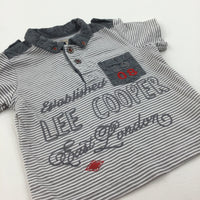 'Lee Cooper' Grey & White Polo Shirt - Boys 3-6 Months