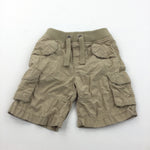 Beige Cotton Cargo Shorts - Boys 18-24 Months