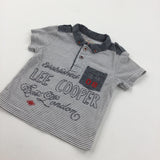 'Lee Cooper' Grey & White Polo Shirt - Boys 3-6 Months