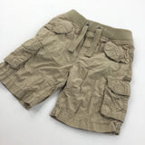 Beige Cotton Cargo Shorts - Boys 18-24 Months