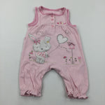 'Millie' Rabbit Appliqued Pink Sleeveless Romper - Girls 0-3 Months