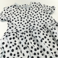 Black & White Spotty Jersey Tunic Top - Girls 5-6 Years