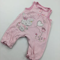 'Millie' Rabbit Appliqued Pink Sleeveless Romper - Girls 0-3 Months