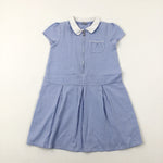 Blue Gingham School Dress - Girls 7-8 Years