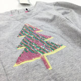 **NEW** Sequins Christmas Tree Grey Sweatshirt - Girls 6 Years