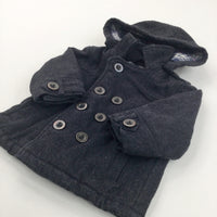 Charcoal Grey Fabric Duffle Coat - Boys 9-12 Months