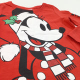 'Minnie Mouse' Glittery Red Long Sleeve Christmas Top - Girls 3 Years