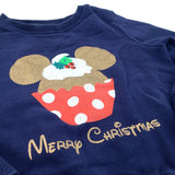 'Merry Christmas' Mickey Mouse Christmas Pudding Navy Sweatshirt - Boys/Girls 3 Years