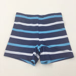 Navy, Blue & White Striped Swimming Trunks - Boys 12-18 Months