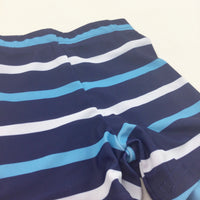 Navy, Blue & White Striped Swimming Trunks - Boys 12-18 Months