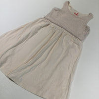 Pale Peach Jersey Dress with Lacey Overlay Panel - Girls 7-8 Years