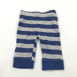 Navy & Grey Striped Lightweight Jersey Trousers - Boys Newborn