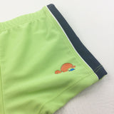 Turtles Lime Green & Navy Swimming Trunks - Boys 12-18 Months