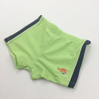 Turtles Lime Green & Navy Swimming Trunks - Boys 12-18 Months