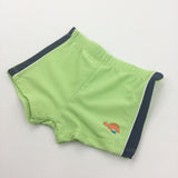 Turtles Lime Green & Navy Swimming Trunks - Boys 12-18 Months