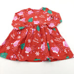 'Merry Christmas' Peppa Pig Red Jersey Christmas Dress - Girls 2-3 Years