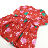 'Merry Christmas' Peppa Pig Red Jersey Christmas Dress - Girls 2-3 Years