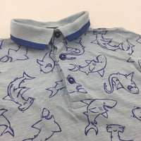 Sharks Blue Polo Shirt - Boys 12-18 Months