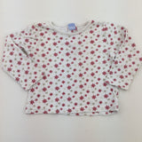 Snowflakes White Red & Gold Long Sleeve Top - Girls 9-12 Months