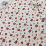 Snowflakes White Red & Gold Long Sleeve Top - Girls 9-12 Months