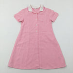 Pink Gingham School Dress - Girls 6-7 Years