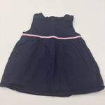 Navy & Pink Cotton Sun Dress - Girls 12-18 Months