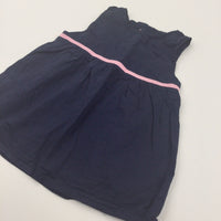 Navy & Pink Cotton Sun Dress - Girls 12-18 Months