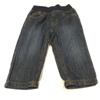 Dark Blue Lightweight Denim Pull On Jeans - Boys 6-9 Months
