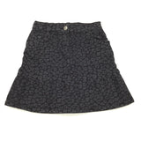 Leopard Print Black Denim Skirt - Girls 10 Years