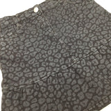 Leopard Print Black Denim Skirt - Girls 10 Years