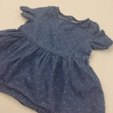 Spotty Denim Effect Cotton Tunic Blouse - Girls 12-18 Months