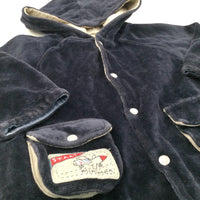 Reversible Navy Velour/Blue Jersey Jacket with Hood - Boys 9-12 Months