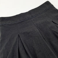 Charcoal Grey Pleated School Short Culottes - Girls 6-7 Years