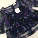 **NEW** Night Scene Navy & Purple Short Sleeve Top - Girls 4-5 Years