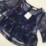 **NEW** Night Scene Navy & Purple Short Sleeve Top - Girls 4-5 Years