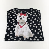 Scotty Dog Black & White Spotty Belly Top T-Shirt - Girls 6-7 Years