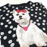 Scotty Dog Black & White Spotty Belly Top T-Shirt - Girls 6-7 Years