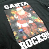 'Santa Rocks' Black Christmas Top - Boys 13 Years