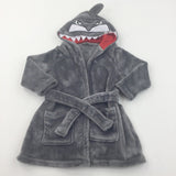 Shark Fluffy Grey Dressing Gown - Boys 18-24 Months