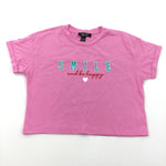 'Smile …' Pink T-Shirt - Girls 10-11 Years