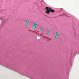 'Smile …' Pink T-Shirt - Girls 10-11 Years