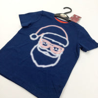 **NEW** Father Christmas in Shades Blue T-Shirt - Boys/Girls 3 Years