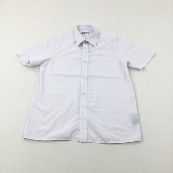 White Short Sleeve School Shirt - Boys 8-9 Years