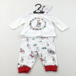 **NEW** 'My First Christmas' Peter Rabbit Embroidered Cream Pyjamas - Boys/Girls Newborn