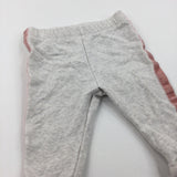 Dusky Pink & Mottled Grey Lightweight Jersey Trousers - Girls 3-6 Months