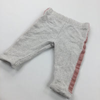 Dusky Pink & Mottled Grey Lightweight Jersey Trousers - Girls 3-6 Months